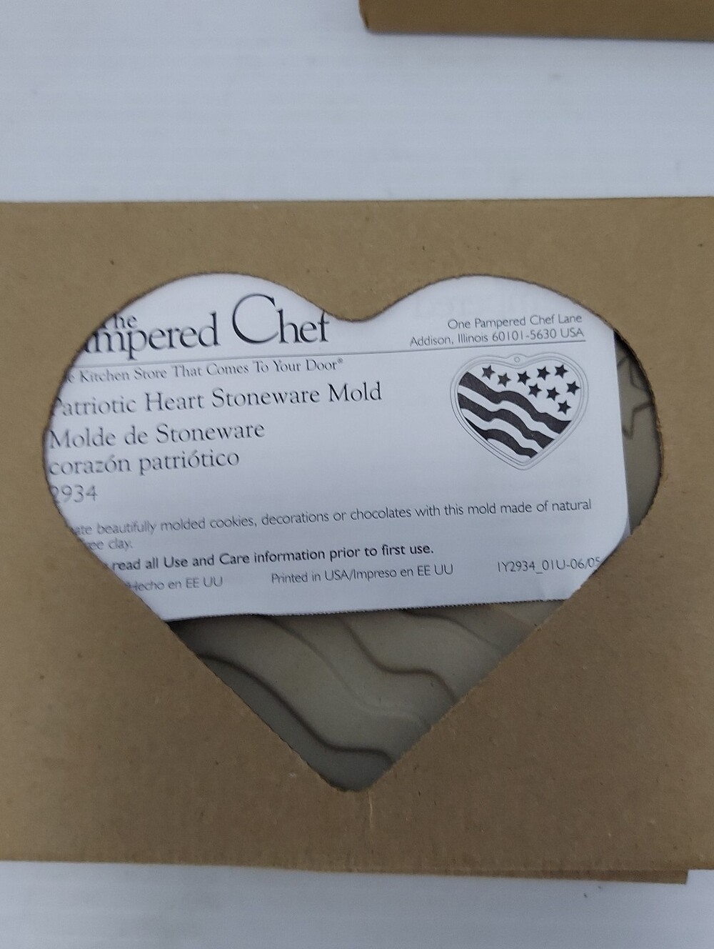 The Pampered Chef Cookie Art Mold Heart Shape Stoneware Lot of 3 NIB - Picture 10 of 16